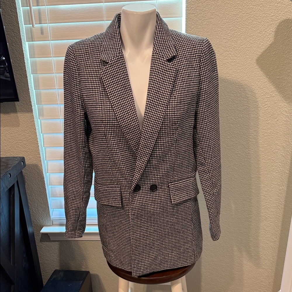 Have Black and White Houndstooth Blazer - M
